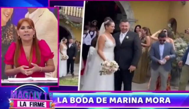 Magaly Medina expuso los canjes de Marina Mora para su boda. Foto: captura de ATV