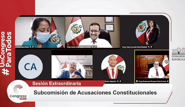 Agenda. En Subcomisión siguen el proceso contra Castillo. Foto: Congreso TV