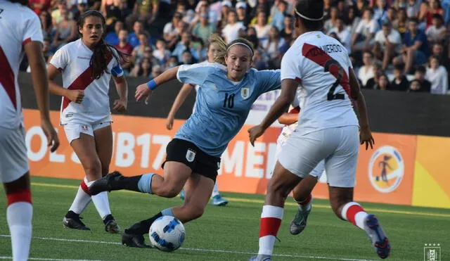 Perú vs. Uruguay: charrúas ganan en Sudamericano sub-17 femenino. Foto: @AUFfemenino