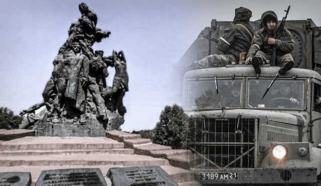 El memorial Babyn Yar ubicado en Kiev fue atacado por la invasión rusa. Foto: composición LR/ Jazmín Ceras/ EFE