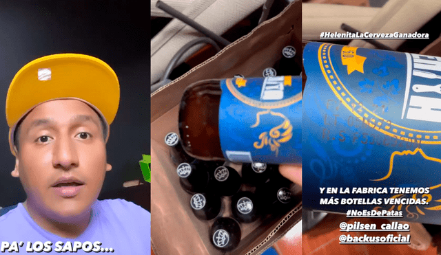 Jorge Luna indignado con Backus al ver sus cervezas Helenita vencidas. Capturas: Instagram