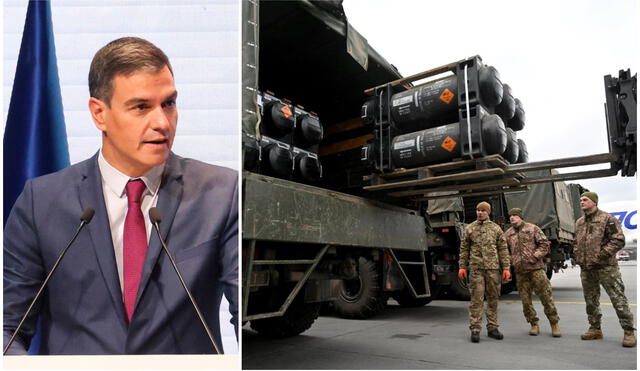 Pedro Sánchez dijo que envío de armas es para que no haya dudas del "compromiso del Gobierno de España (con Ucrania)". Foto: composición LR/AFP