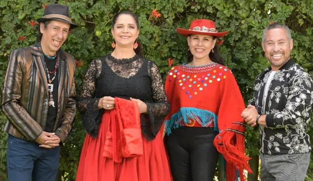 Adolfo Salazar, Saywa, Nancy Manchego y Lalo Arroyo juntos en el concierto La Noche del huayno. Foto: difusión