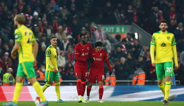 Liverpool gana 2-0 ante Norwich. Foto: Twitter Liverpool