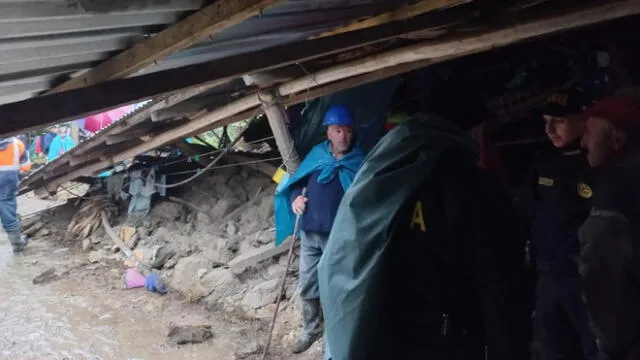 Vivienda colapsó tras deslizamiento de tierras en caserío La Palma en Chugur. Foto: Facebook Radio La Chugurana