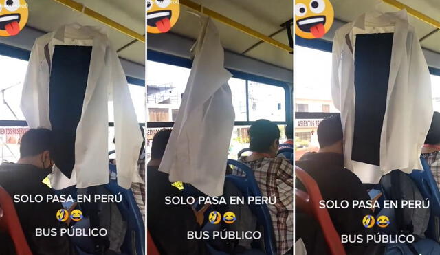La singular escena en el bus se viralizó en todas las redes y los usuarios compartieron el clip en las diferentes plataformas sociales. Foto: captura de TikTok