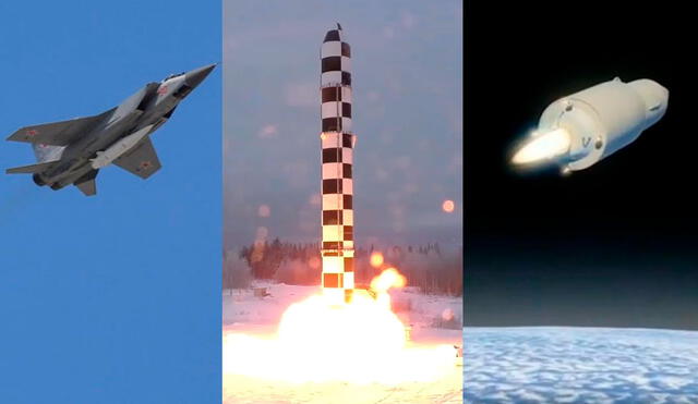 Los misiles Kinzhal, Satan 2 y Avangard están entre las armas más poderosas del arsenal ruso. Foto: composición / EFE / Ministerio de Defensa de Rusia