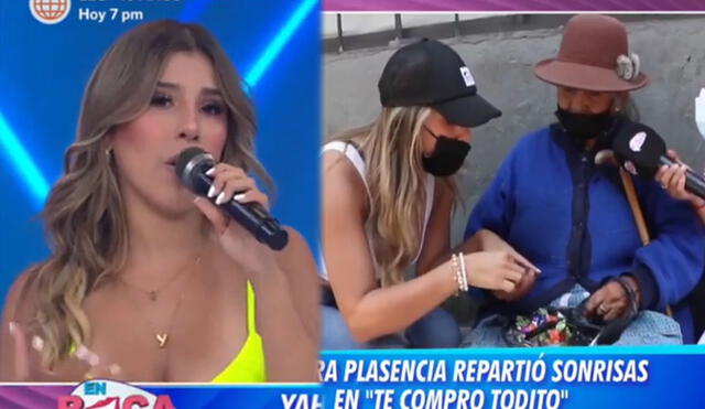 Yahaira Plasencia participó en un segmento de ayuda social. Foto: composición/capturas de América TV
