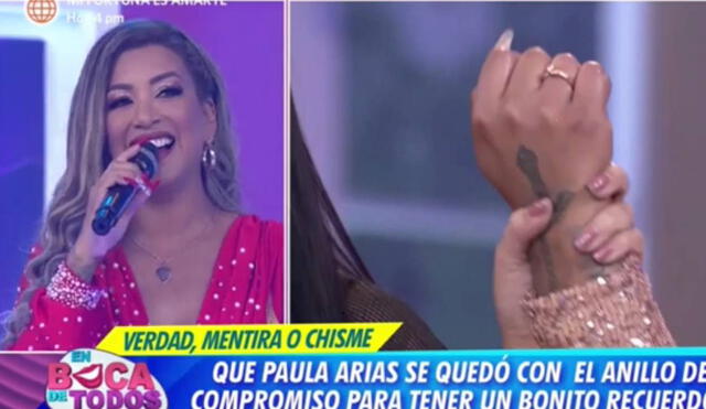 Paula Arias explicó que conserva su anillo de compromiso a pesar de su ruptura. Foto: captura América TV