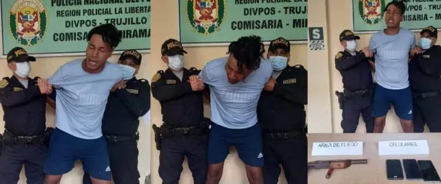 En todo momento el detenido se mostró agresivo. Foto: PNP