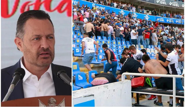 Videos en redes sociales mostraron presuntos cadáveres tendidos en el estadio de Querétaro. Foto: composición LR/EFE