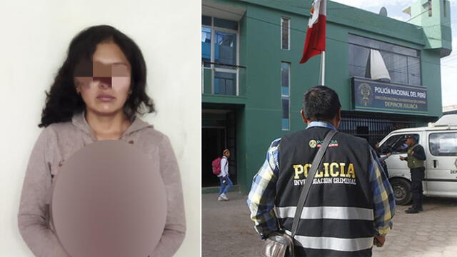 Juliaca. Mujer quedó detenida por el asesinato de su esposo. Foto: PNP