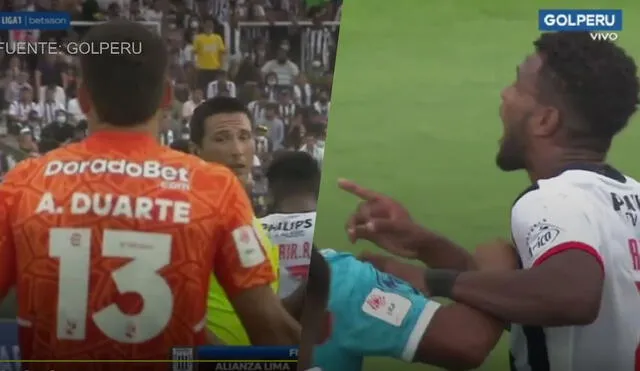 Alejandro Duarte y Aldair Rodríguez protagonizaron un innecesario incidente en el Alianza vs. Cristal. Foto: captura GolPerú