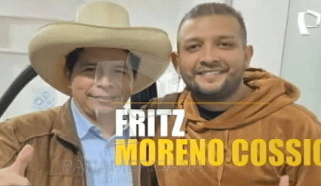 Fritz Moreno Cossio se tomó una foto con el presidente Pedro Castillo dentro de la vivienda de Sarratea, en Breña. Foto: captura de Panorama