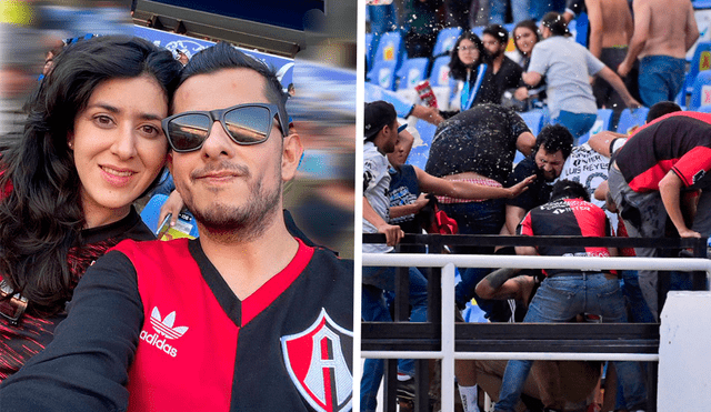 Beto Valdivia y su esposa lograron escapar del Estadio La Corregidora. Foto: Twitter Beto Valdivia / EFE