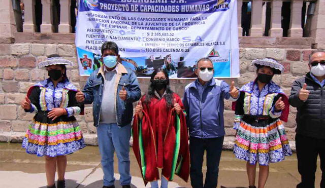 El proyecto de capacitación estará a cargo de Empresa de Servicios Generales Huarca. Foto: Antapaccay