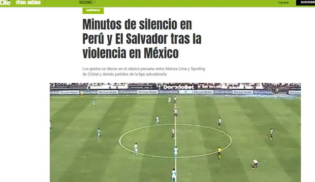 La Liga 1 mostró su rechazo a los actos de violencia en México. Foto: Captura Diario Olé