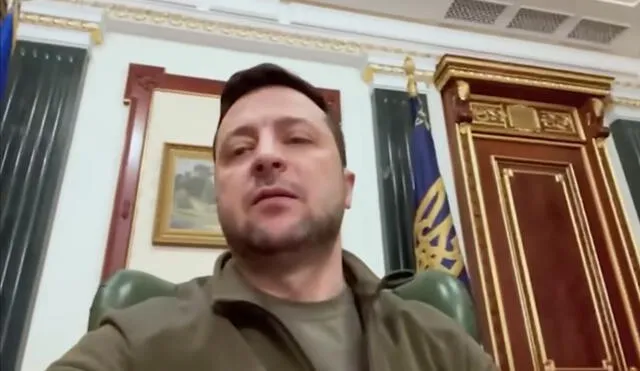Volodimir Zelenski se expresó desde la oficina de la Presidencia en Kiev (Ucrania). Foto: captura de Офіс Президента України / YouTube
