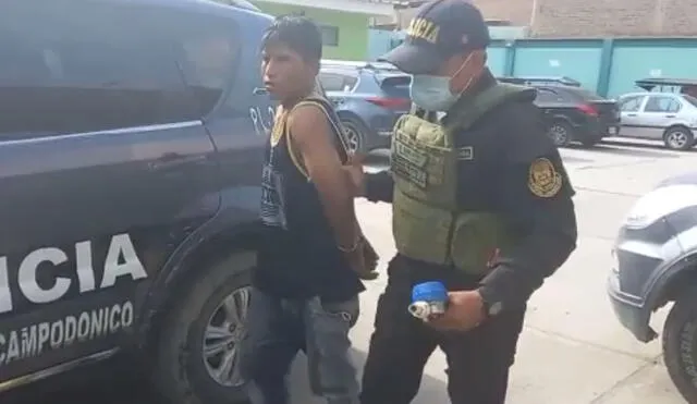 El detenido tendrá que afrontar las investigaciones por este delito. Foto: captura de video/PNP.