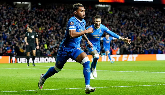 Alfredo Morelos, del Rangers, marcó su gol número 32 en la competencia. Foto: UEFA Europa League