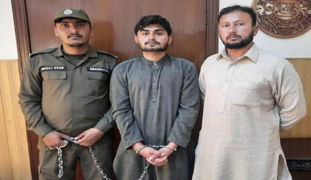 El sospechoso fue identificado como Shahzaib Khan. Foto: Policía de Punjab
