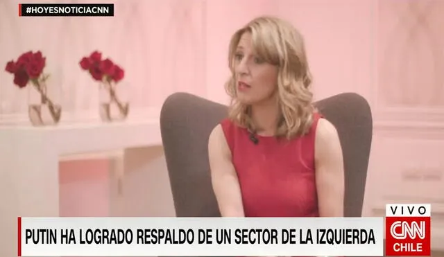 La vicepresidenta del Gobierno de España y ministra de Trabajo, Yolanda Díaz, participará en la toma de posesión de Gabriel Boric. Foto y video: CNN Chile