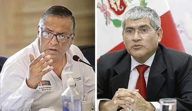 A responder. Ministro de Salud, Hernán Condori, y el de Justicia, Yldefonso Narro. Foto: composición LR