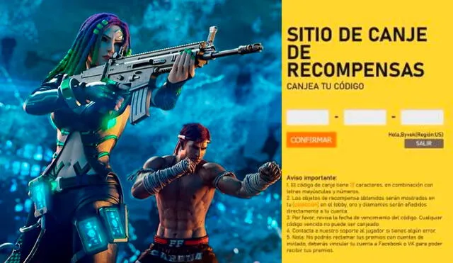 Los códigos de Free Fire y Free Fire Max se canjean a través de la página Free Fire Reward. Foto composición La República