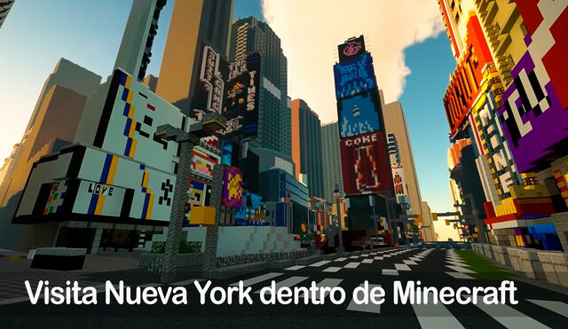 El proyecto inició hace más de un año y buscan recrear toda la ciudad de Nueva York dentro de Minecraft. Foto: YouTube - MineFact - composición La República