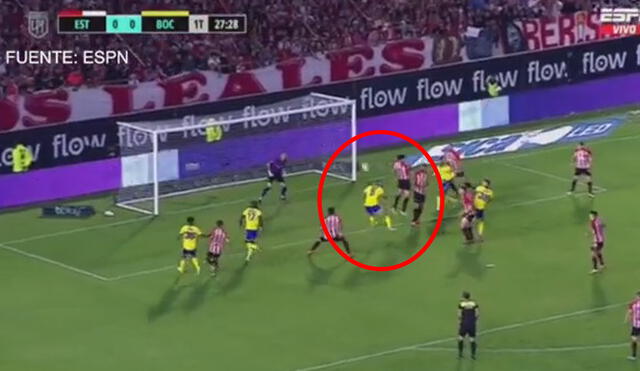 Boca vs. Estudiantes: Carlos Zambrano casi anota de cabeza el primero del partido. Foto: captura ESPN