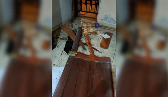 La potente explosión causó daños materiales y alarmó al vecindario. Foto: PNP