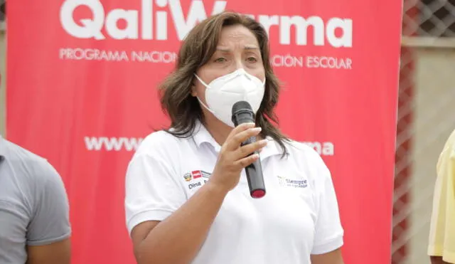 Desde Loreto, la ministra de Desarrollo e Inclusión Social, Dina Boluarte, cuestionó al Congreso de la República. Foto: Midis / Video: TV Perú