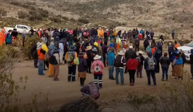 Los comuneros se declaran propietarios de los terrenos donde opera la unidad minera operada por Southern Perú. Foto: Radio Sol.