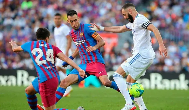 Busquets y Benzema son los capitanes de sus respectivos equipos. Foto: Liga Santander.