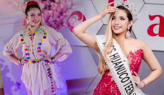 En el pasado mes de agosto, Alondra Huarac recibió el título de Miss Teen Huánuco a pesar de ser su primera experiencia en un certamen de belleza. Foto: composición/captura América tv