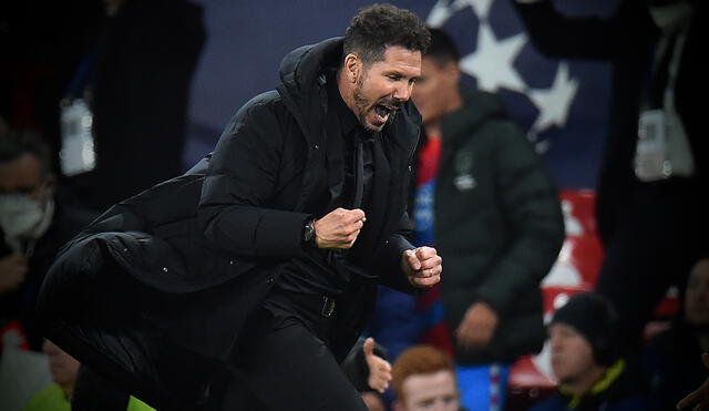 Simeone y su grito de alegría tras ganar la eliminatoria. Foto: composición/ EFE