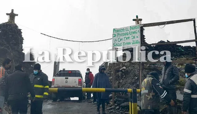 Restringido. Solo la camioneta de los funcionarios del DREM ingreso a Saqui Totora. Foto: La República