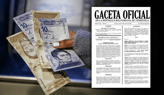 Oficializado en Gaceta Oficial del incremento del salario mínimo. Foto: composición de Gerson Cardoso / La República