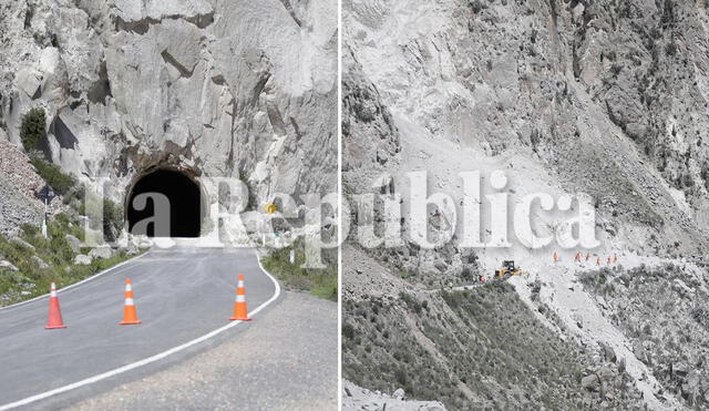 Arequipa: persisten derrumbes en cerro donde se ubica túnel de Maca. Foto: Rodrigo Talavera/La República