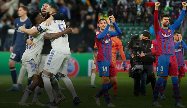 Real Madrid vs. FC Barcelona: el derbi se jugará el domingo 20 a las 3.00 p. m. (hora peruana). Foto: composición GLR/EFE/AFP
