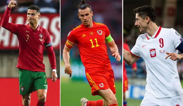 Estrellas como Cristiano Ronaldo, Gareth Bale o Robert Lewandowski buscarán su clasificación a Qatar 2022. Foto: composición de AFP/EFE