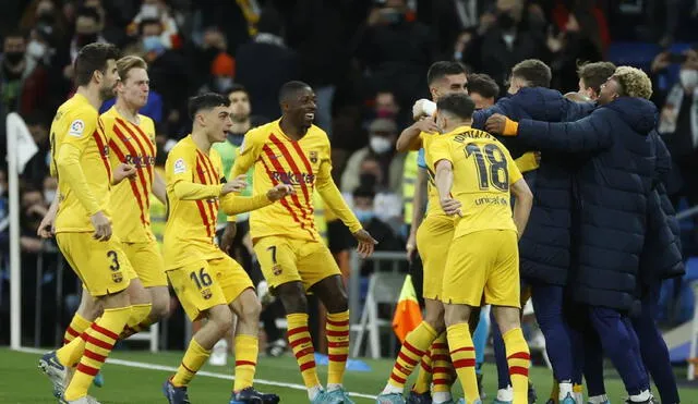 Los azulgranas se dieron un festín en el Bernabéu y golearon después de tiempo. Foto: EFE