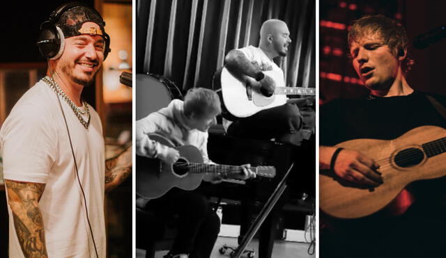J Balvin y Ed Sheeran compartieron imágenes de las grabaciones y fragmentos de los videos musicales. Foto: composición Instagram