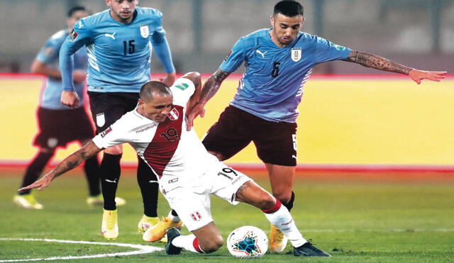 Perú y Uruguay empataron 1-1 en la primera rueda de las Eliminatorias Qatar 2022. Foto: AFP