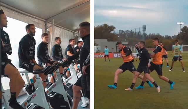 Entrenamiento de la selección argentina con miras a la última fecha doble de eliminatorias. Foto: captura de Selección argentina