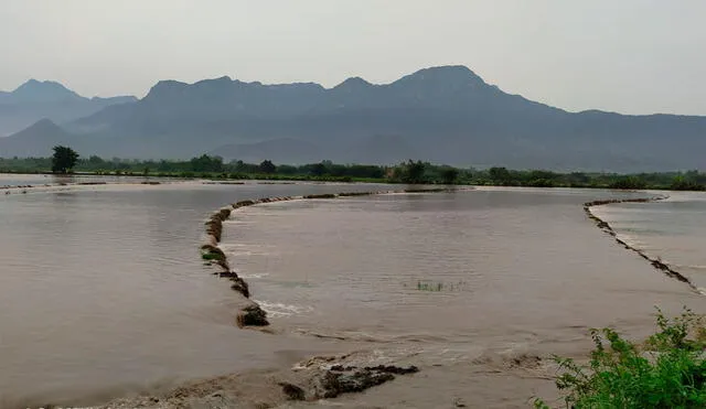El último 3 de marzo también se registró un incremento del caudal del río Chancay-Lambayeque. Foto: Cortesía