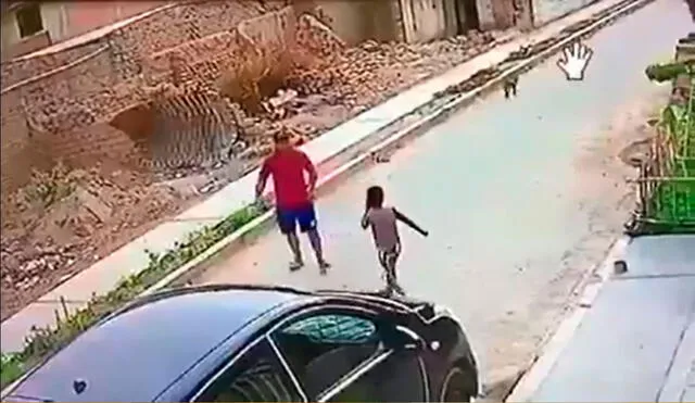 Grabación de vídeo grabó la agresión de hombre contra un menor. Foto: captura de vídeo