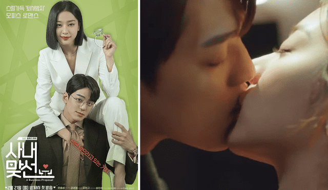 El episodio 7 de "A business proposal" presentó un romántico beso de Kim Min Kyu y Seol In Ah en los papeles del secretario Cha y Young Seo. Foto: composición La República/SBS