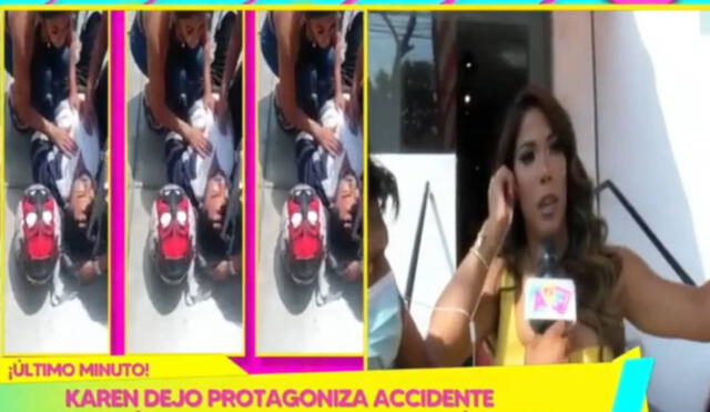 Karen Dejo explica cómo sucedió el accidente de tránsito en el que estuvo involucrada. Foto: captura de Willax