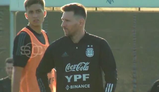 Lionel Messi entrenó y se alista para jugar contra Venezuela. Foto: captura de ESPN